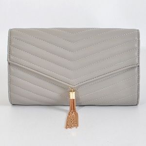 Leather Gray color clutch Bag 3AM Forever®